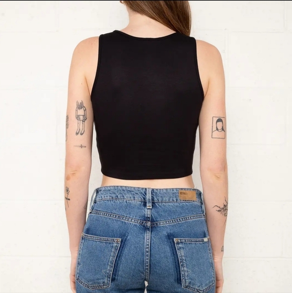 nlt Round Neck Cropped Stretch Tank in Black (nwt) - Picture 3 of 3